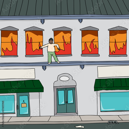 Man Escaping Fire