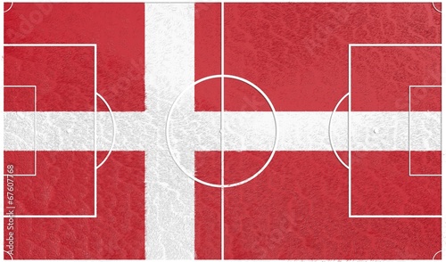football field textured by denmark national flag