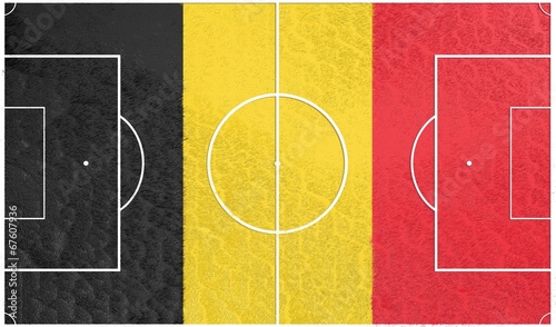 football field textured by belgium national flag