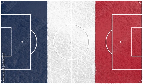 football field textured by france national flag