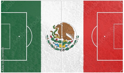 football field textured by mexico national flag © JEGAS RA