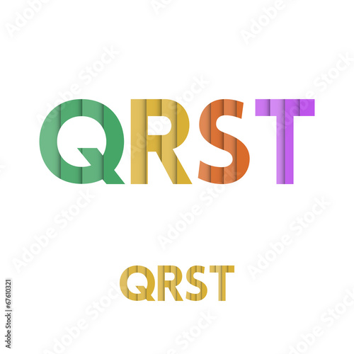 Q R S T - Colorful Layered Modern Font