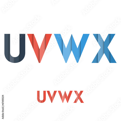 U V W X - Colorful Layered Modern Font