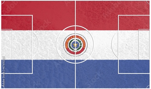 football field textured by paraguay national flag