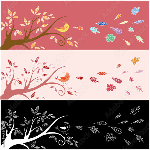 bird and tree, greeting card