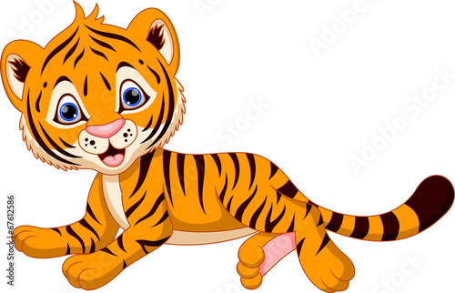 Fototapeta Naklejka Na Ścianę i Meble -  Cute tiger cartoon