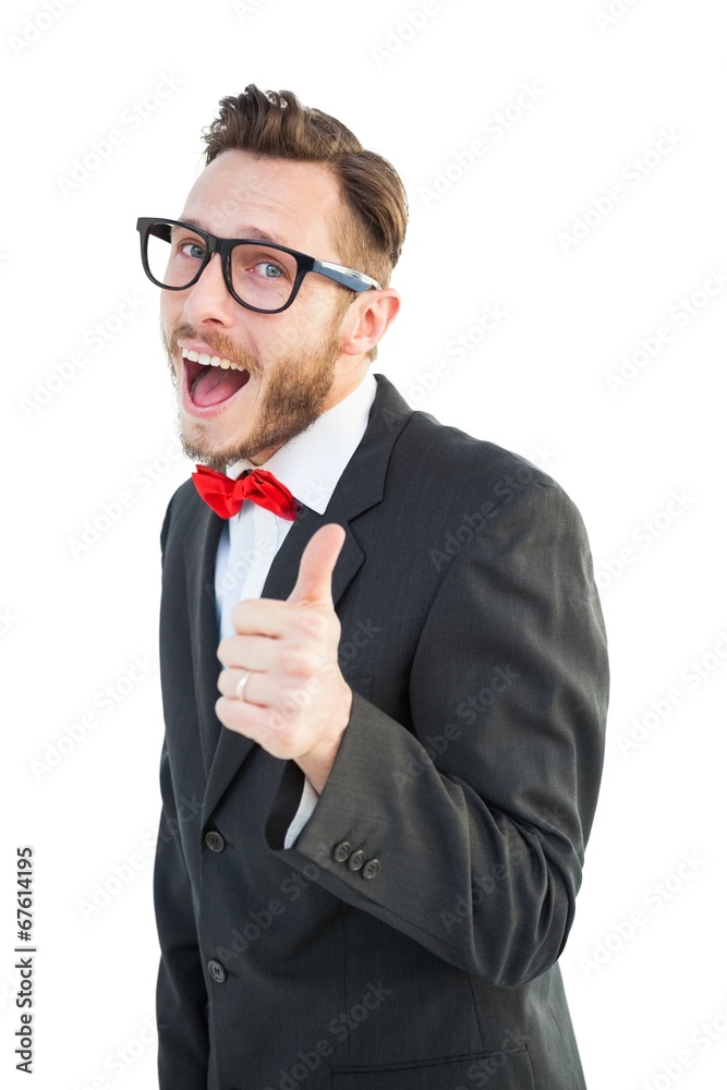 Geeky hipster pointing at camera Geeky hipster pointing at camera