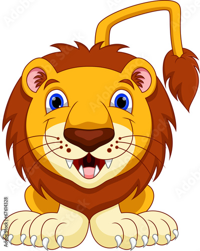 Funny lion cartoon
