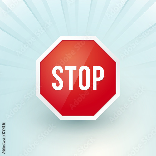 stop sign on a blue background