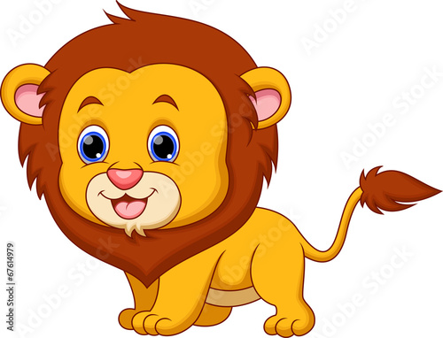 Fototapeta Naklejka Na Ścianę i Meble -  Cute baby lion cartoon