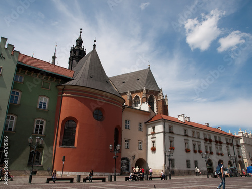 View of buildings at Little Market Square in Krakow