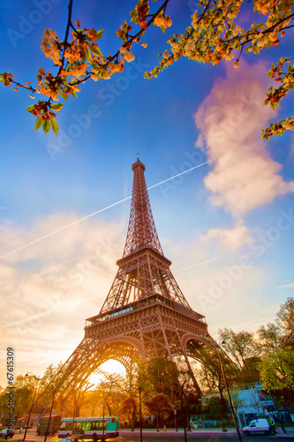 Eiffel Tower against sunrise in Paris, France © Tomas Marek