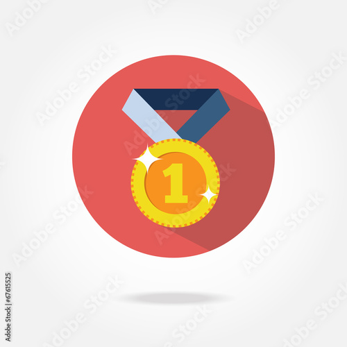 Flat medal icon.