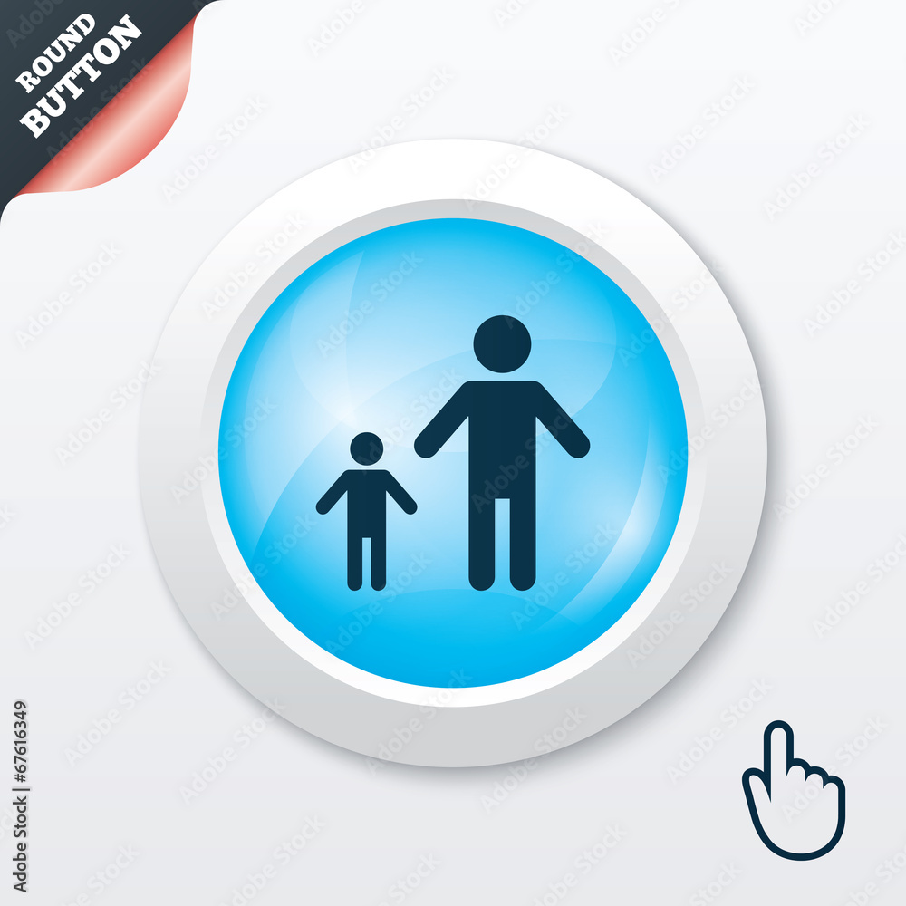 One-parent family with one child sign icon. One-parent family with one child sign icon.