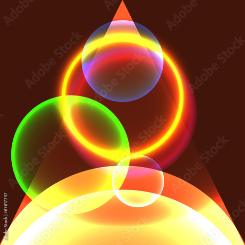 abstract glowing circles in open space