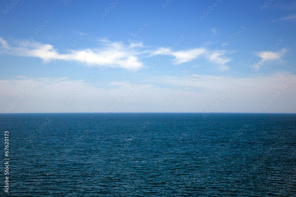 View of seascape and cloudscape.