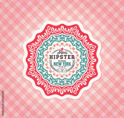 Baroque ornaments and floral details, Hipster card.