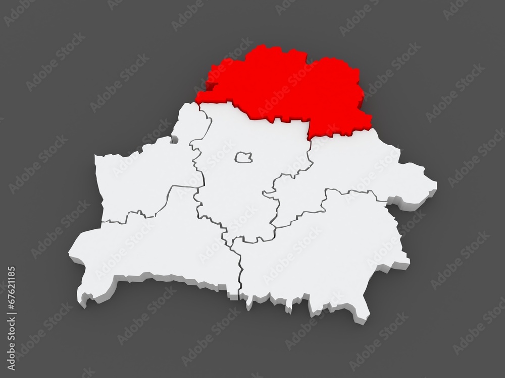 Map of Vitebsk region. Belarus