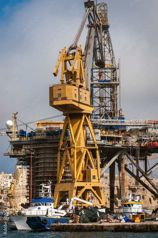 Cargo crane and ship Cargo crane and ship