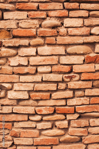 Red old brick wall