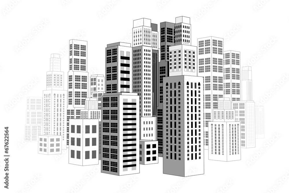 City with buildings and skyscrapers. City with buildings and skyscrapers.