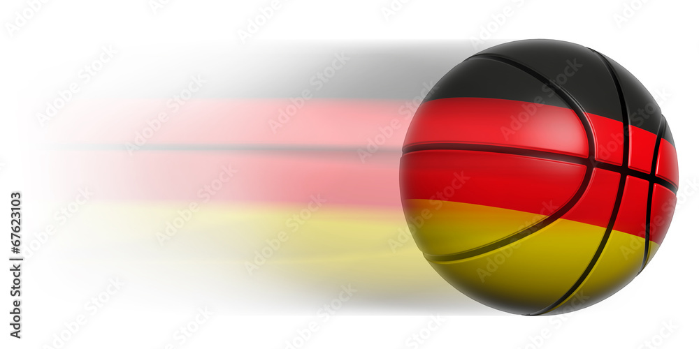 Basketball ball with flag of Germany in motion isolated Basketball ball with flag of Germany in motion isolated
