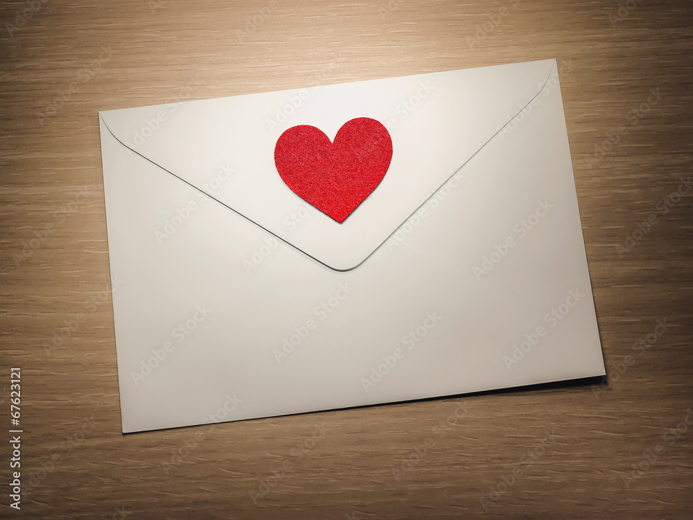 heart on envelope heart on envelope