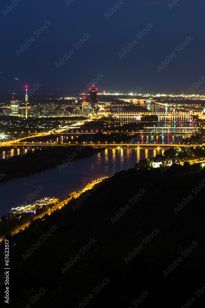 Wien, Panorama in der Nacht