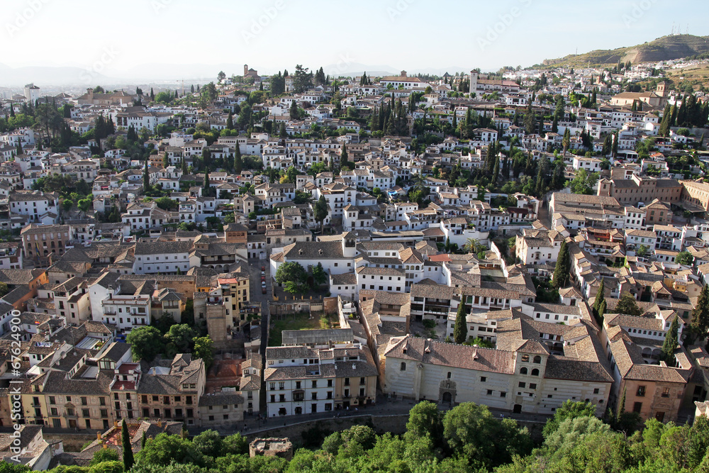 view of Albayzin in Granada, Andalusia, Spain