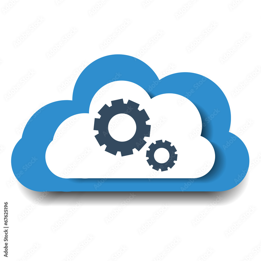 Cloud with cogs. Cloud computing technology Cloud with cogs. Cloud computing technology