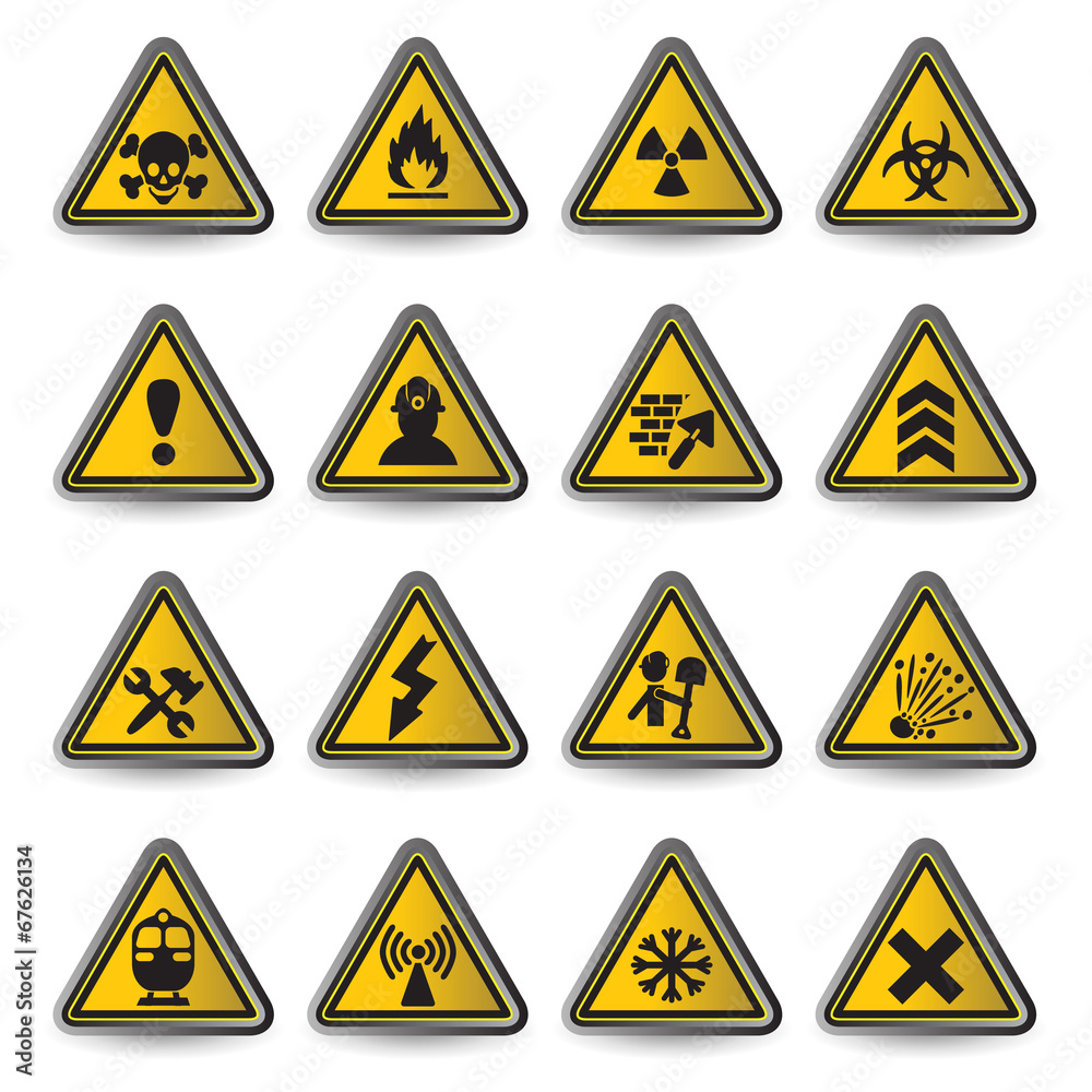 Vector illustration of danger signs Vector illustration of danger signs
