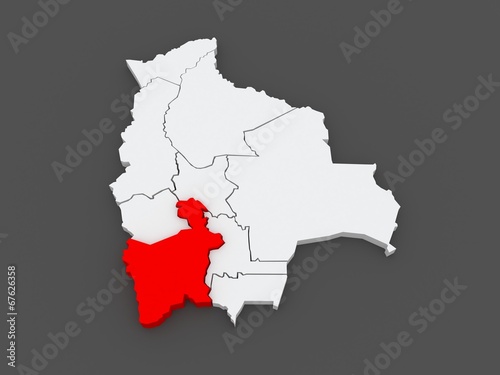 Map of Potosi. Bolivia.