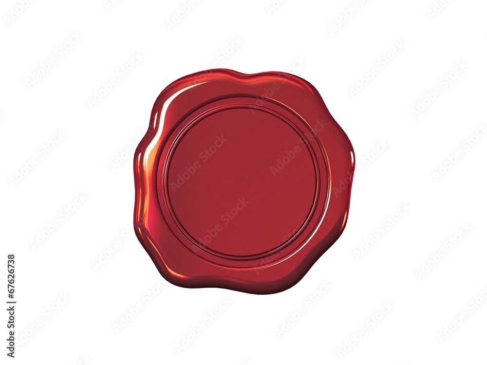 Wax seal on a white background