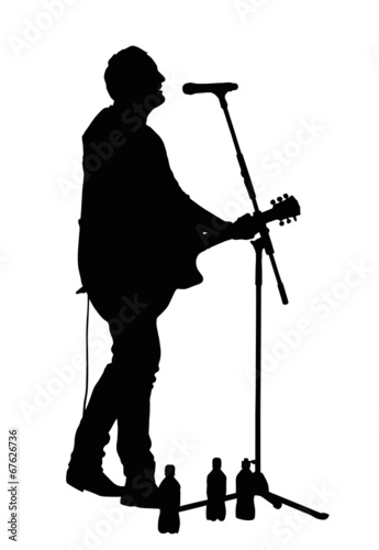 Male Vocalist with Guitar Silhouette