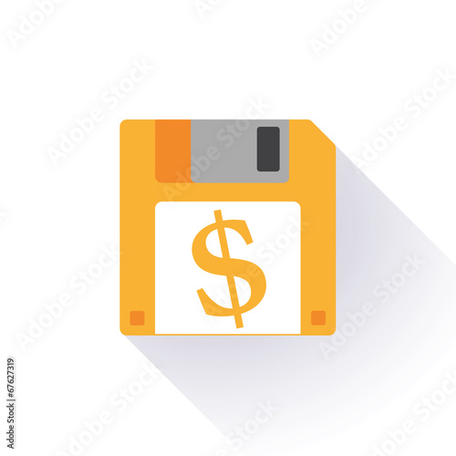 Floppy disk with a currency sign
