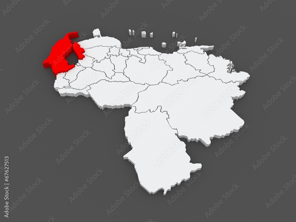 Map of Zulia. Venezuela.
