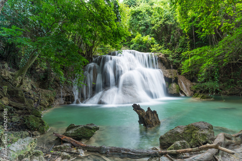 Attractive waterfall in rainforest