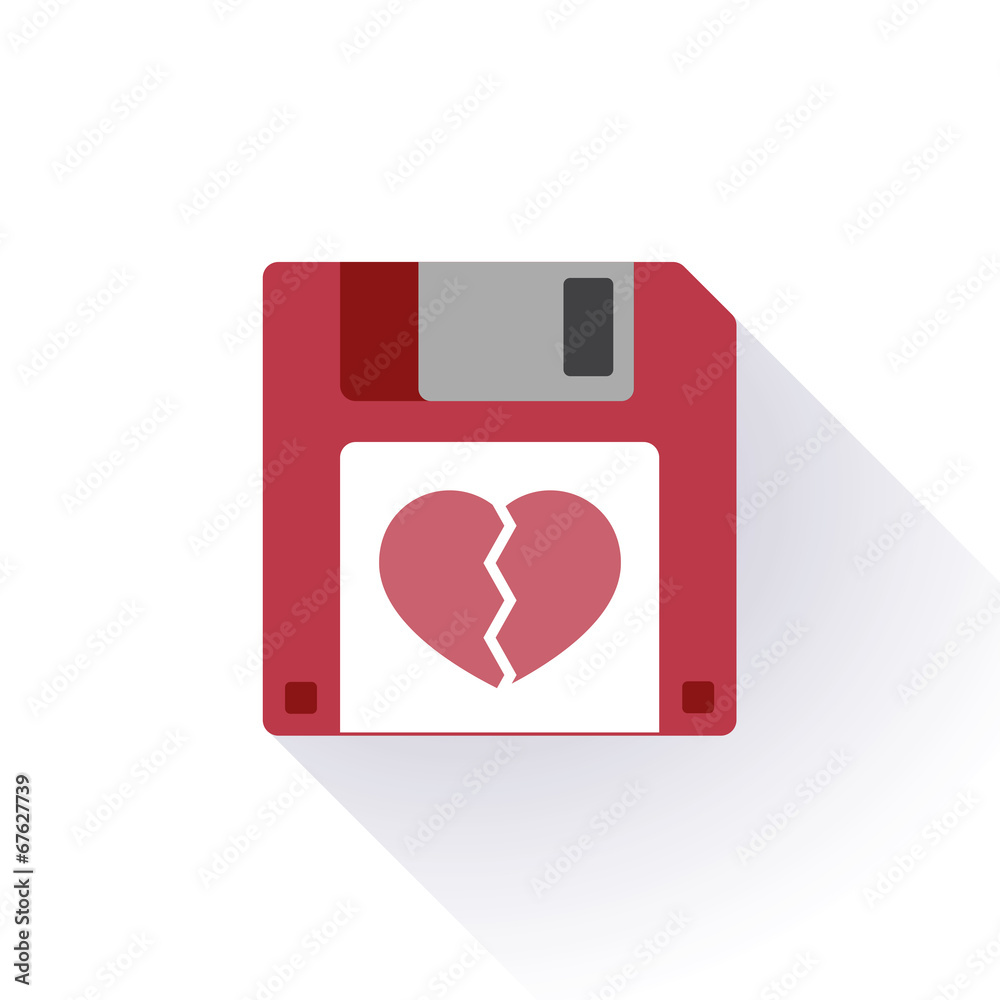Floppy disk with a heart Floppy disk with a heart
