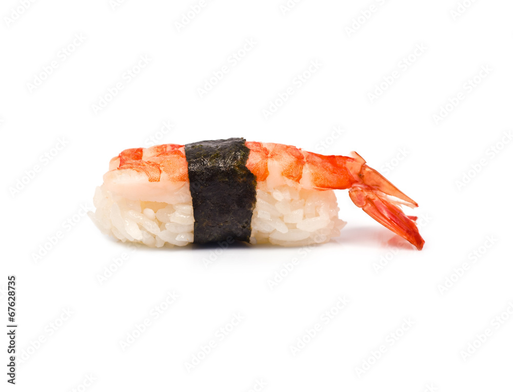 Sushi with Shrimp isolated on white Sushi with Shrimp isolated on white