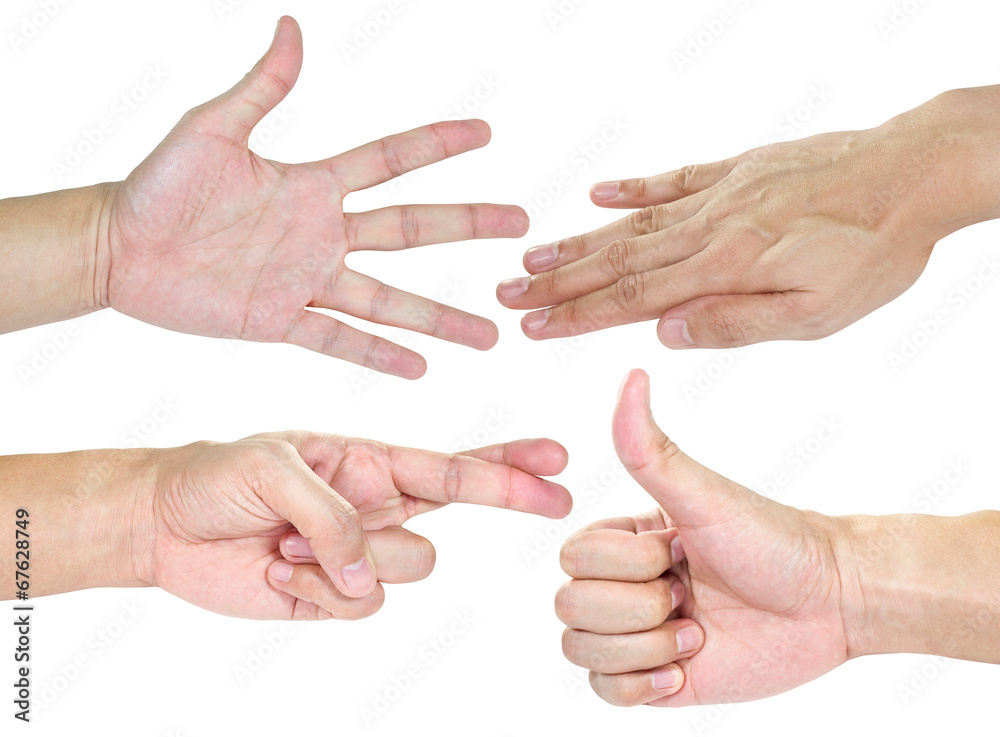 Hands isolated in white background Hands isolated in white background