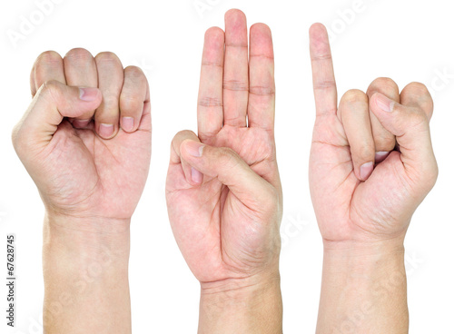 Hands isolated in white background