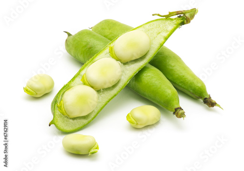 broad bean pods and seeds