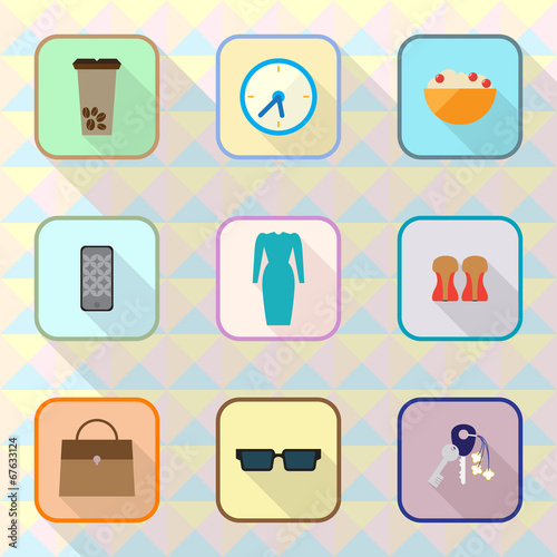 Icons vector collection on abstract background