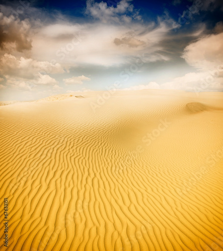 Beautiful sand dunes in the Sahara deser