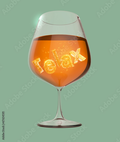 wine glass with text ice cube