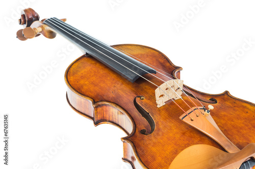 Εκτύπωση καμβά Antique violin isolated on the white background