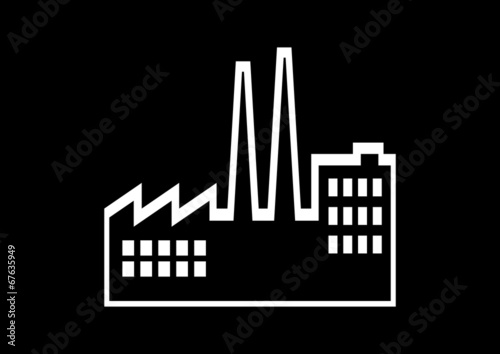 Factory icon on black background