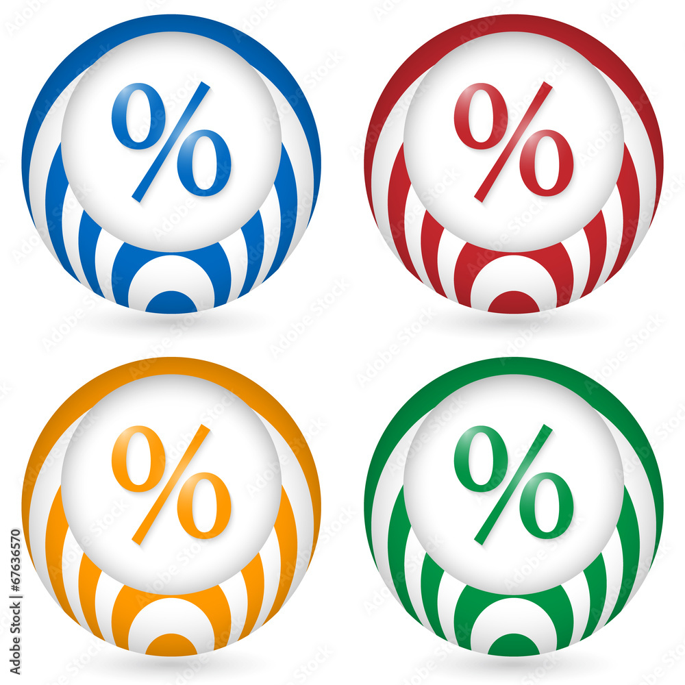 Obraz premium set of four icon with percent symbol