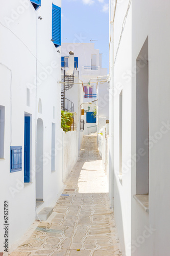 the town with white houses in Tinos Island,Greece