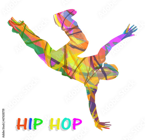 ballerino composto di colori che balla hip hop photo